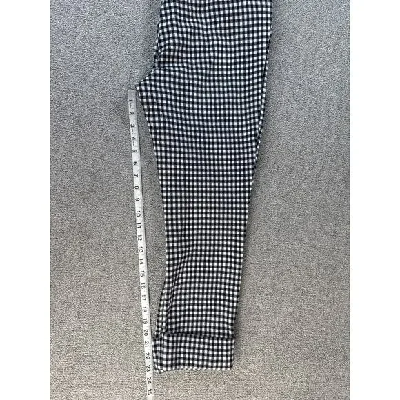 by Anthropologie Trouser Pant Capri The Essential Crop Flare Gingham Check 12 - Picture 9 of 10